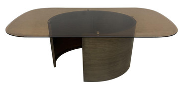 Morena Rectangular Coffee Table with Tawny Tempered Glass Top Brushed Bronze / CS-721598