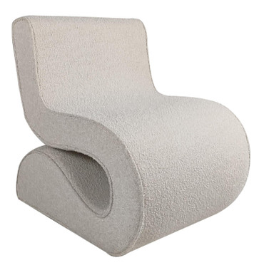 Ronea Boucle Upholstered Armless Curved Accent Chair Cream / CS-903154