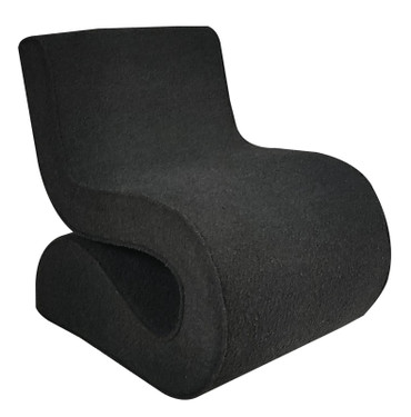 Ronea Boucle Upholstered Armless Curved Accent Chair Charcoal / CS-903155