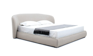 Eastern King - Modrest Lambert - Modern Beige Fabric Upholstered Bed / VGEVA149-BGE-BED-01-EK