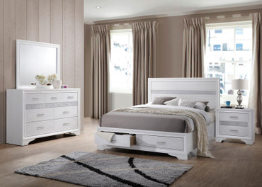 Miranda 4-piece California King Bedroom Set White / CS-205111KW-S4
