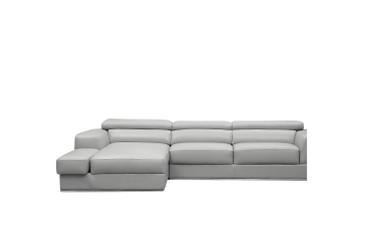 Divani Casa Pella  Mini - Modern Grey Italian Leather Left Facing Sectional Sofa / VGCA5106A-GRY-LAF