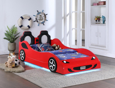 Cruiser Wood Twin LED Car Bed Red / CS-400479