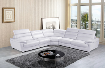 Divani Casa Hana Modern White Leather Sectional Sofa / VGKNK8469-TOP-WHT