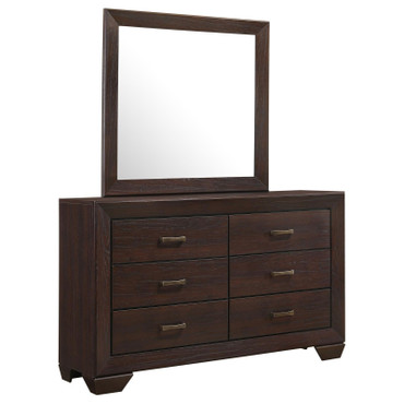 Kauffman 6-drawer Dresser with Mirror Dark Cocoa / CS-204393M