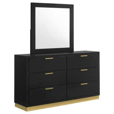 Caraway 6-drawer Dresser with Mirror Black / CS-224783M