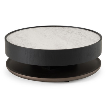 Modrest Miranda - Modern Ceramic + Black Oak Round Coffee Table / VGHBN459E