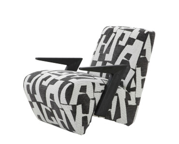 Modrest Leana - Modern Black & White Fabric Accent Chair / VGOD-ZW-23073-BLKWHT