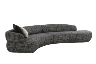 Divani Casa Lakota - Modern Dark Grey Fabric Curved Sectional Sofa / VGOD-ZW-23044-DKGRY