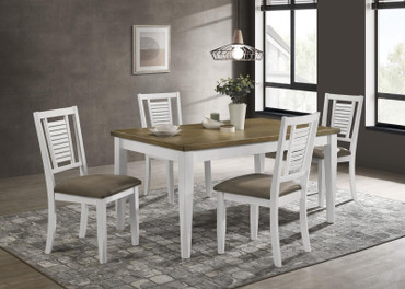 Appleton 5-piece Rectangular Dining Set Distressed White / CS-110411-S5