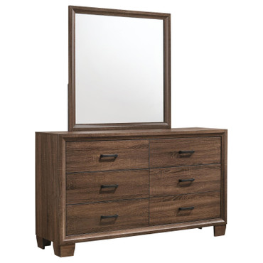 Brandon 6-drawer Dresser with Mirror Medium Warm Brown / CS-205323M