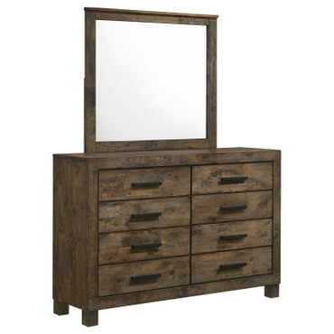 Woodmont 8-drawer Dresser with Mirror Rustic Golden Brown / CS-222633M