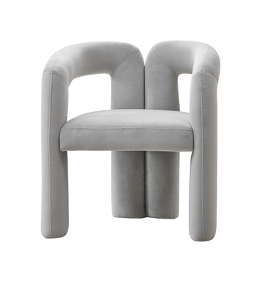 Modrest Mulgrew - Modern Light Grey Velvet Dining Chair / VGMF-D1128-LTGRY