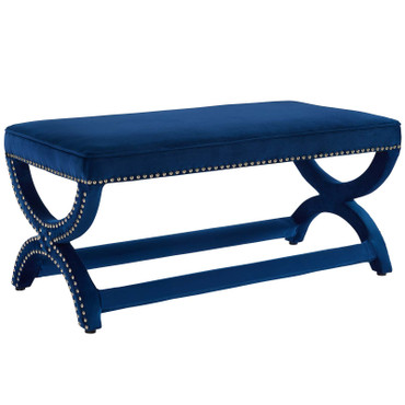 Expound Upholstered Nailhead Trim Performance Velvet Bench / EEI-3069