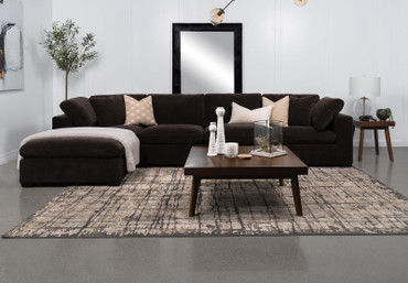 Lakeview 5-piece Upholstered Modular Sectional Sofa Dark Chocolate / CS-551464-SETB