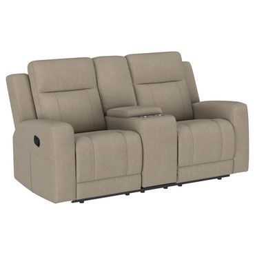 Brentwood Upholstered Motion Reclining Loveseat Taupe / CS-610282