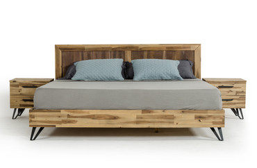 Eastern King Modrest Sala Modern Light Wood Bed / VGWHSALA-BED-EK