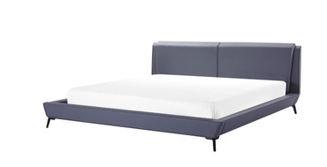 Eastern King Modrest Burbank Modern Grey Leatherette Bed / VGJY-579-GRY-EK