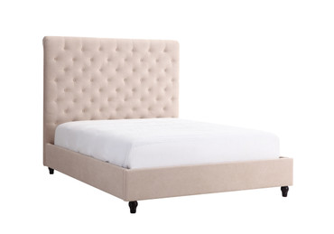 Eastern King Modrest Garland Modern Beige Fabric Bed / VGJY-602-BGE-EK