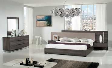 California King Nova Domus Enzo Italian Modern Grey Oak & Fabric Bedroom Set / VGACENZO-SET-CK