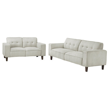 Deerhurst 2-piece Upholstered Track Arm Sofa Set Greige / CS-509647-S2