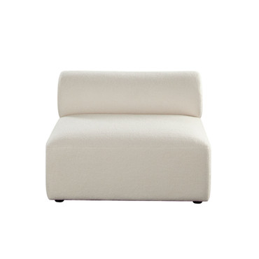 Zia Armless Chair in Ivory Sherpa Fabric / ZIAACIV