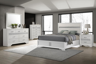 Miranda 5-piece Eastern King Bedroom Set White / CS-205110KE-S5