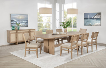 Kailani 10-piece Wood Dining Set with Sideboard Beige Oak / CS-109381-S10