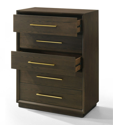 Modrest Manhattan - Contemporary Brown Oak and Gold Chest / VGMA-BR-127-CST-CRY
