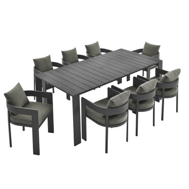 Tahoe 9-Piece Outdoor Patio Aluminum Dining Set / EEI-7059