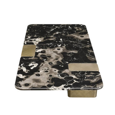 Modrest Quest - Modern Black Rose Marble + Antique Brass Coffee Table / VGFA-CT2018