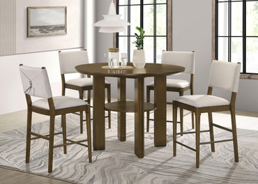 Ottowa 5-piece Round Counter Height Dining Room Set Brown / CS-193668-S5