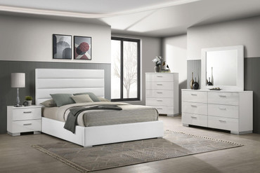 Felicity 5-piece Eastern King Bedroom Set White High Gloss / CS-203511KE-S5