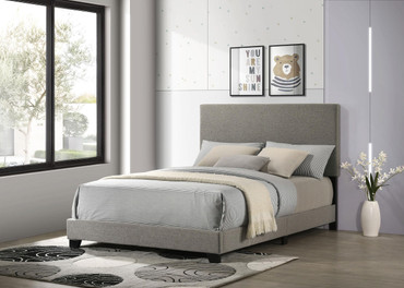 Dorian Fabric Upholstered Full Panel Bed Taupe / CS-300851F