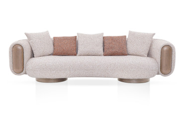 Divani Casa Raywood - Modern Multicolered Boucle Fabric + Ash Sofa / VGCS-SF-24107-SOFA