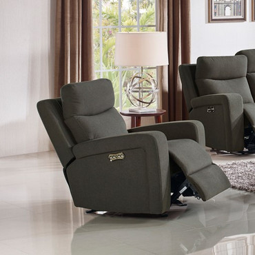 Divani Casa Shaw Modern Grey Fabric Recliner Chair / VGMB-R056-GRY-CHR