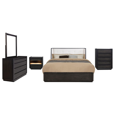 Leandro 5-piece Queen Bedroom Set Burnished Black / CS-222491Q-S5
