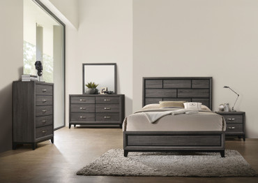 ERRICO E.King Bed, Gray / FM7215GY-EK-BED