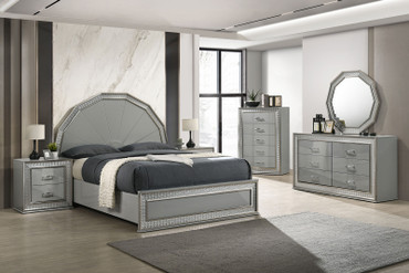 CASSIOPEIA E.King Bed, Metallic Gray / FM7253GY-EK-BED