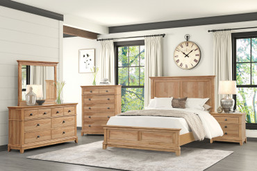 MCHENRY Queen Bed, Natural Oak / FM7706NT-Q-BED