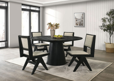 TOTTENHAM 59" Round Dining Table, Black / FM3222BK-RT-59-TABLE