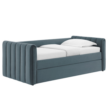 Veyla Channel Tufted Performance Velvet Twin Daybed With Trundle / MOD-7234