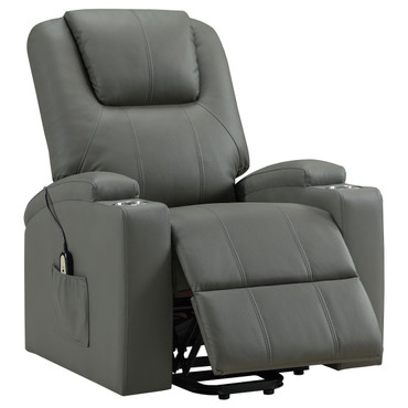 Armstrong Upholstered Power Lift Massage Recliner Grey / CS-609478P