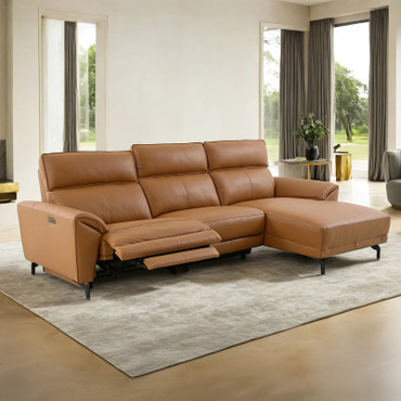 Themis Power Sectional, Right Chaise, Brown Clay / CM9937BR-SECT-PM-R
