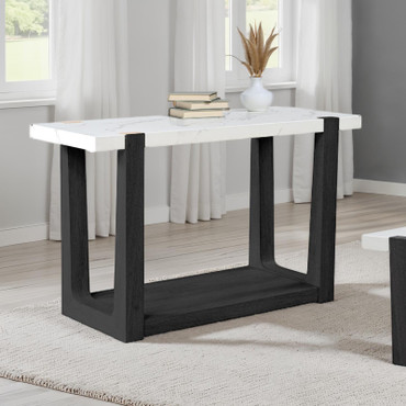 Sundbry Sofa Table, White/Black / FM44010BK-S