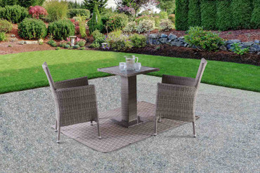 NIAMBI 3 Pc. Patio Dining Set, Gray / FM80004GY-3PC-06GY