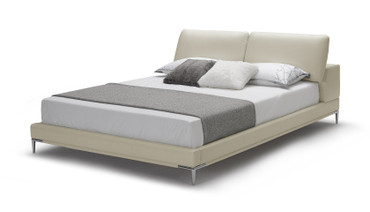 Eastern King Modrest Pearson - Modern Light Grey Leather Bed / VGKK-B-177-BED-GRY-EK