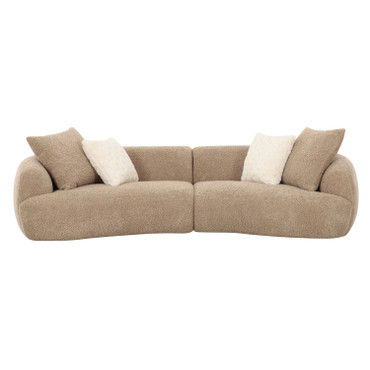 Trevor - Modern Tan Fabric Curved Mini Sectional Sofa / VGOD-24DY220-TAN