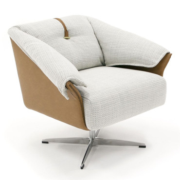 Ohio - Swivel Grey and Camel Fabric Accent Chair / VGOD-ZW-21094-CML-CH