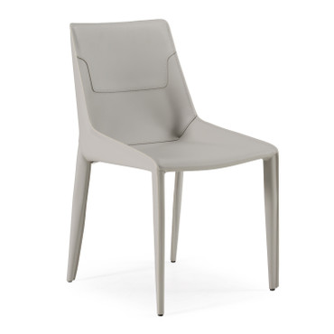 Halo - Modern Light Grey Saddle Leather Dining Chair (Set of 2) / VGYF-DC1113-LTGR-DC